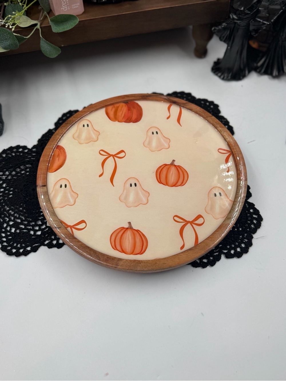 Viral 2026 Midnight Fright Ghost Pumpkin Bow Halloween Lazy Susan